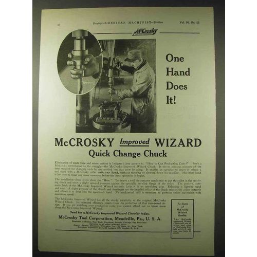 1922 McCrosky Improved Wizard Quick Change Chuck Ad