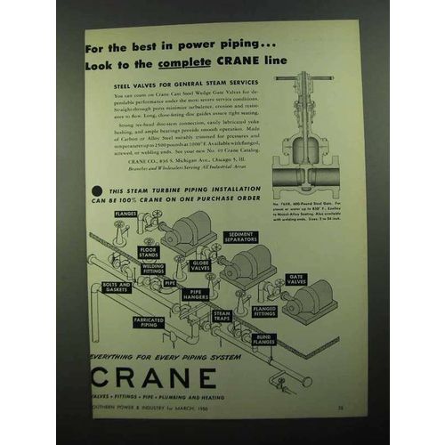1950 Crane Cast Steel Wedge Gate Valves Ad - The Best