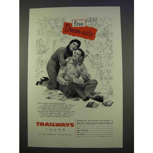 1955 Trailways Tours Bus Ad - Free Dream-Aids