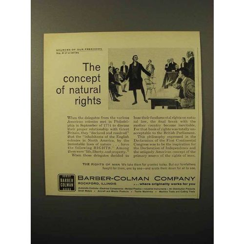 1964 Berber-Colman Company Ad - Natural Rights