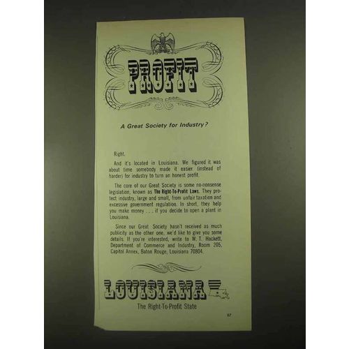 1967 Louisiana Department of Commerce and Industry Ad - Profit