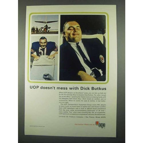 1967 UOP Universal Oil Products Ad - Dick Butkus