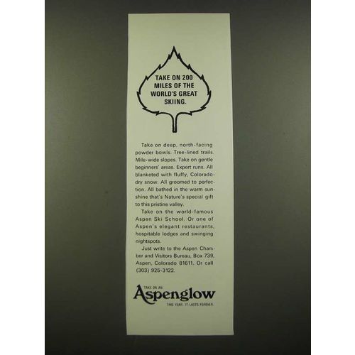 1969 Aspen Colorado Ad - Take on 200 Miles of Great Skiing