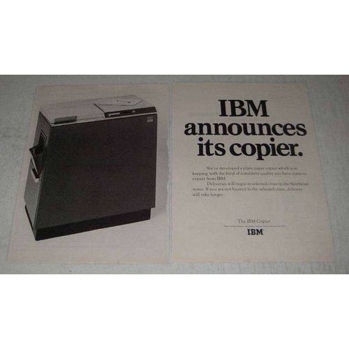 1970 IBM Copier Ad - IBM Announces Its Copier
