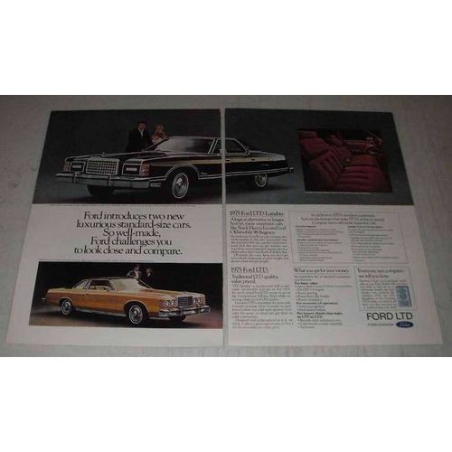 1975 Ford LTD Landau 4-Door Pillared Hardtop and LTD Ad