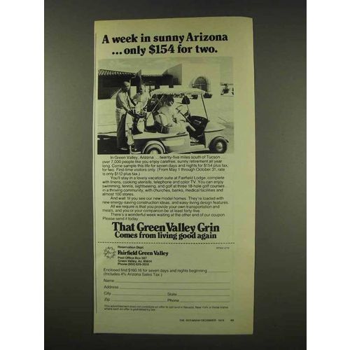 1978 Fairchild Green Valley Ad - Sunny Arizona
