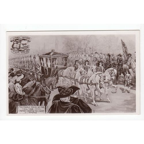 Charles 1st Meeting his Queen Oxford Pageant RP Postcard 5344