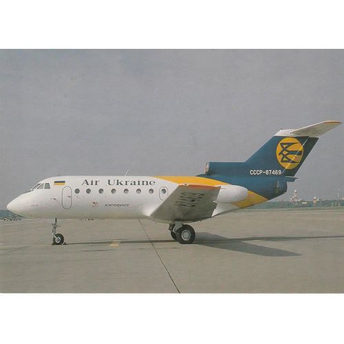 Air Ukraine Yakolev YAK40 Civil Aviation Postcard (A25141)