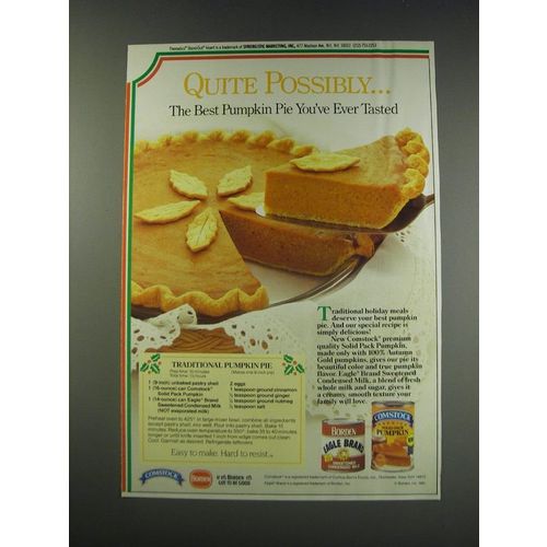 1991 Borden's Eagle Brand Sweetened Condensed Milk and Comstock Pumpkin Ad