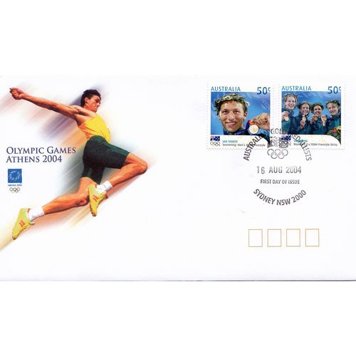 ATHENS XXVIII Olympic Games Australian Gold: Swimming FDC 16/8/04 [ATHENS]