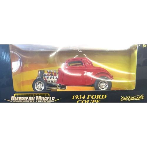 TSD - 1/18 1934 Ford coupe , street rod, red ,