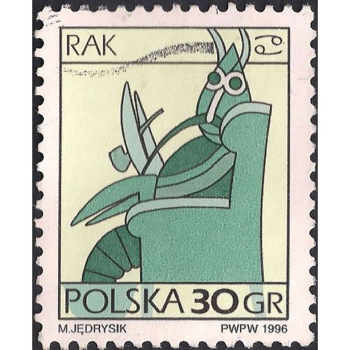 POLAND, Zodiac, Cancer (Rak), yellow 1996, 30 Gr,