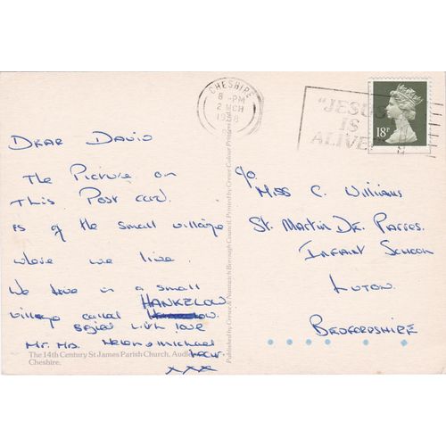 6x4 Continental size printed postcard Parish Church Audlem Cheshire