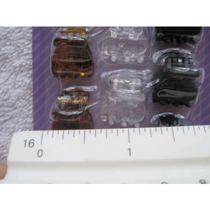 15 Goody Small Claw Clips Mini 1/2" Hair Jaw Plastic Black Clear Tortoise Brown