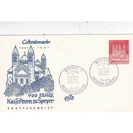 Germany 1961 Speyer Cathedral FDC Bonn special cancel Unaddressed VGC