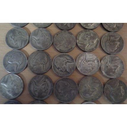 Lot of Forty U.S. Wartime Silver Nickels