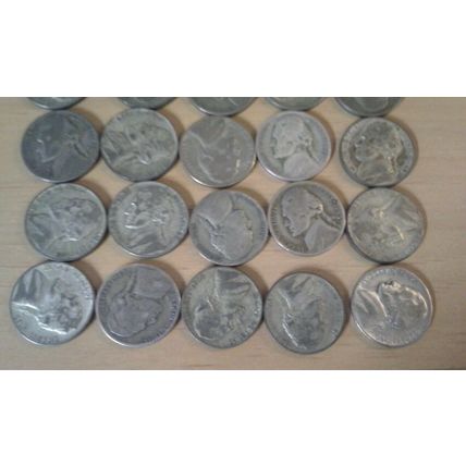 Lot of Forty U.S. Wartime Silver Nickels