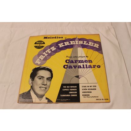 Carman Cavallaro 10" LP with Original Cover-MELODIES OF FRITZ KREITER