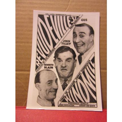 COMEDY AT THE WINDMILL THEATRE, VICTORIA AND ALBERT MUSEUM unused postcard /
