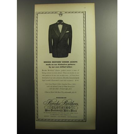 1951 Brooks Brothers Dinner Jackets Advertisement