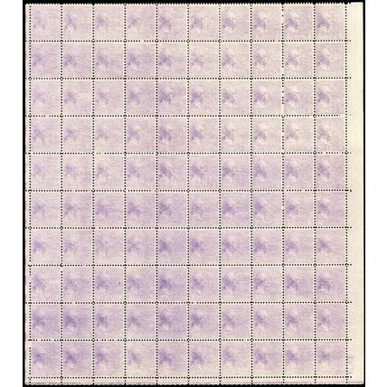 807, Mint NH 3¢ Drastic Under Inking Full Sheet of 100 Stamps - Stuart Katz
