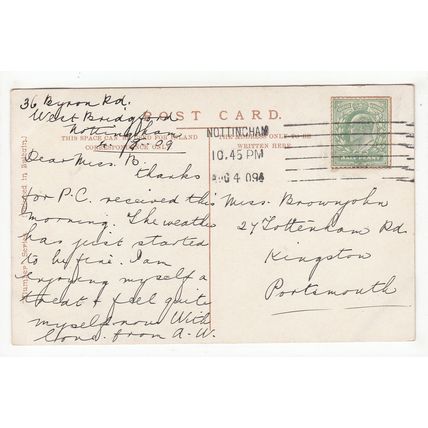 The Church West Bridgford Postcard 1909 Nottinghamshire Clumber Series