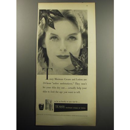 1957 Tussy Moisture Cream and Lotion Advertisement