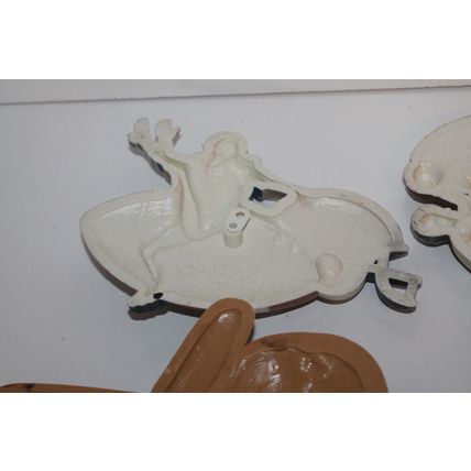 Vtg Boys Room Wall Plaques Decor 4 Sports Set Football Basketball Baseball Gift