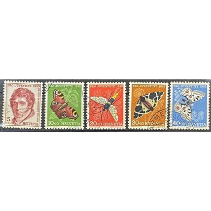 Switzerland B247-B251 Used Semi-Postal Butterflies Insects Moth ZAYIX 011222S21M