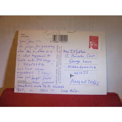 aerial view, EIFFEL TOWER, PARIS, FRANCE used postcard 2004 pm =