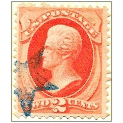 Usa 1870 2 cents Orange Stamp Used V1 5