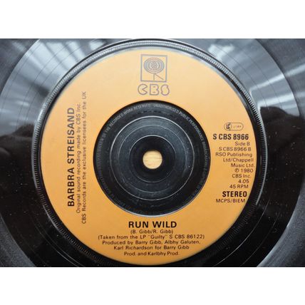 Barbara Streisand 1979 7" Vinyl Single Woman In Love b/w Run Wild