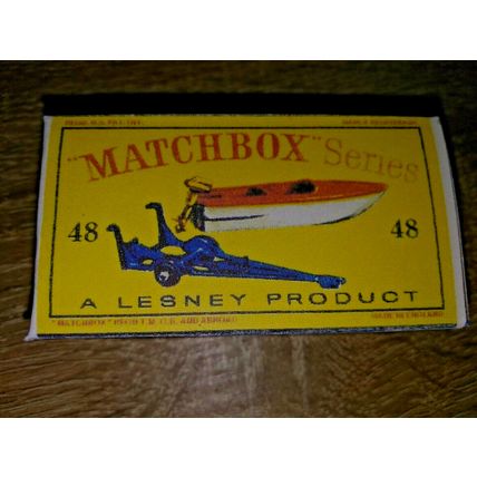 Matchbox - No48 Speed Boat & Trailer - Replica Box