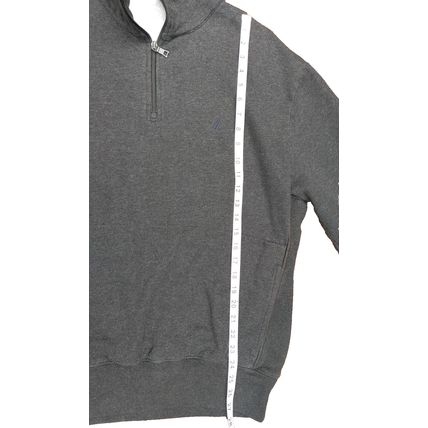 Nautica Men's Pullover Sweat Shirt Charcoal XL Cotton Blend Front Pocket Winter