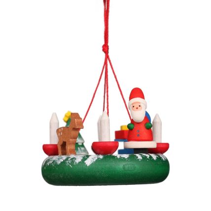 10-0660 - Christian Ulbricht Ornament - Wreath With Santa - 2"H x 2.25"W x 2....