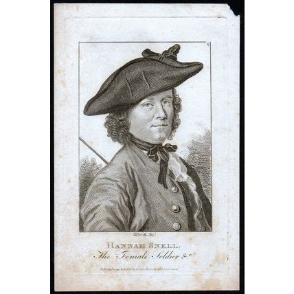 HANNAH SNELL - THE FEMALE SOLDIER 1804 G. Scott ANTIQUE ENGRAVING