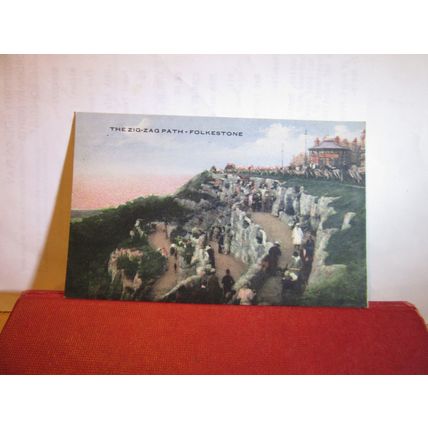 ZIG-ZAG PATH, FOLKESTONE, KENT. used antique postcard by Maison Faraoni =