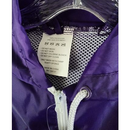 Defenders of Wildlife Purple One Size Unisex 100% Polyester Rain Coat