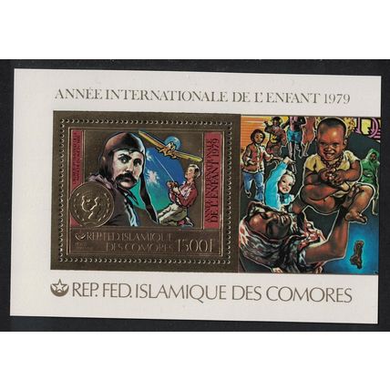 Comoro Is. L. Bleriot Airplane MS on GOLDEN FOIL 1979 MNH MI#Block 224A