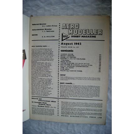 1962 Aeromodeller Magazine - August