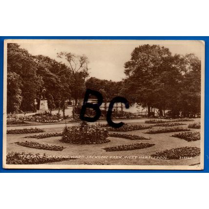 Postcard Terrace Gardens Ward Jackson Park West Hartlepool Tees Valley Durham