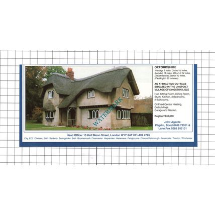 Kingston Lisle Oxfordshire House Sale Advert - 1991 Clipping