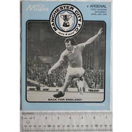 1976 programme Manchester City v. Arsenal
