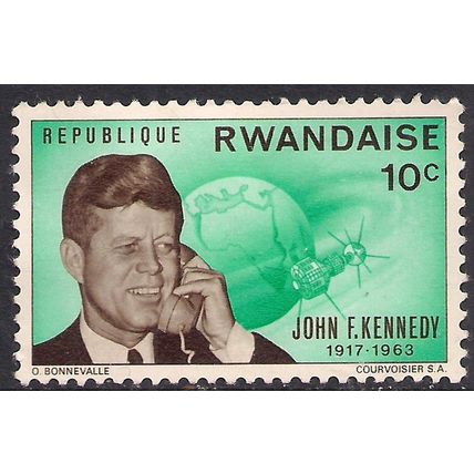 Rwanda 1965 QE2 10ct President Kennedy Death Anniv MM SG 128 ( L49 )