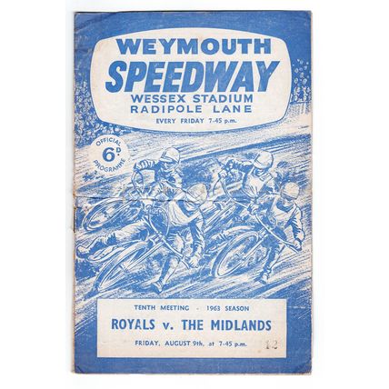 Weymouth v The Midlands 1963 speedway programme