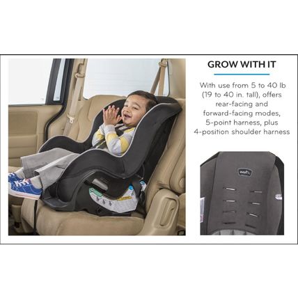 Evenflo Tribute LX 2-in-1 Convertible Car Seat – Lightweight & Travel-Friendly