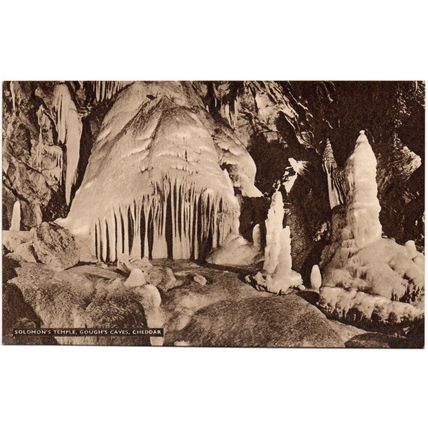 REAL PHOTO POSTCARD SOLOMON'S TEMPLE GOUGH'S CAVES CHEDDAR SOMERSET (4256)