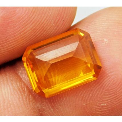 6.75 Ct Natural Emerald Shape Yellow Citrine Brazilian Loose Gemstone