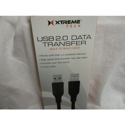 USB 2.0 High Speed Data Transfer Male to Male Cable 6 Foot