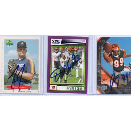 Autographed 3 Card Lot with Ja'Marr Chase Signed